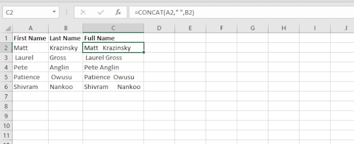 CONCAT-values-TRIM