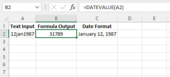 Excel date functions - Datevalue