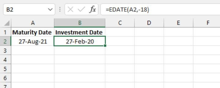 Excel date functions - EDATE