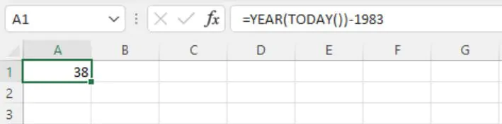 excel date functions - YEAR