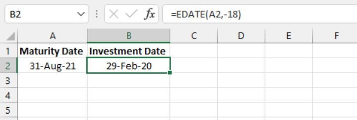 Excel date functions - EDATE