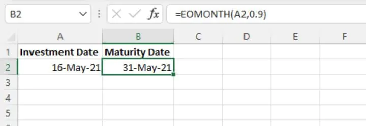 excel date functions - EOMONTH