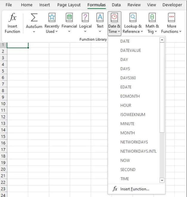 Excel TODAY function to insert today's date and more