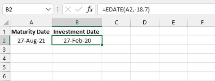 Excel date functions - EDATE