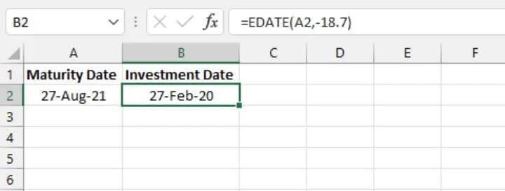 Excel date functions - EDATE