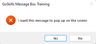 error message popup box
