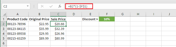 Subtract percentages in Excel
