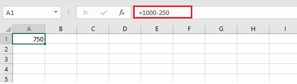 Subtract in Excel