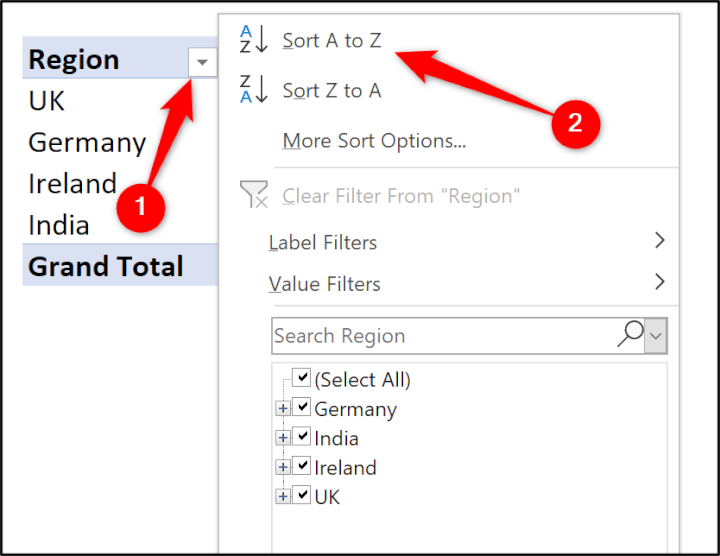 Sort-regions