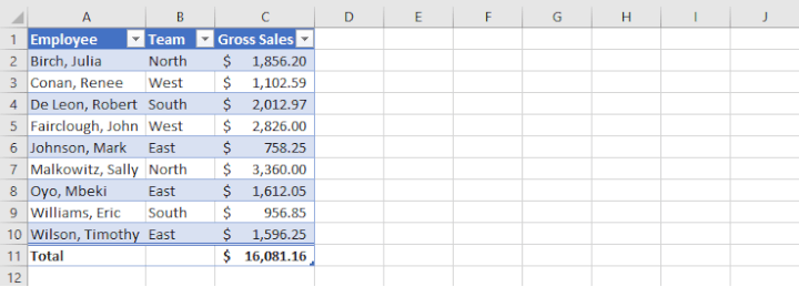 Excel-table