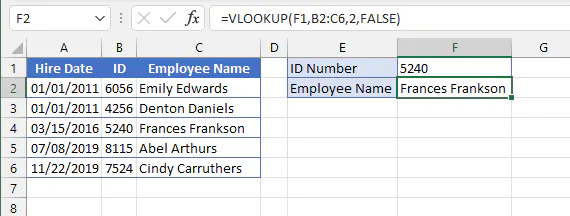 Vlookup-not-in-first-column
