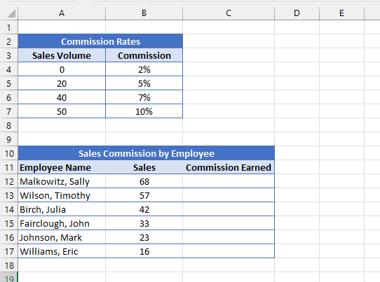 Table-arrray-approximate-match