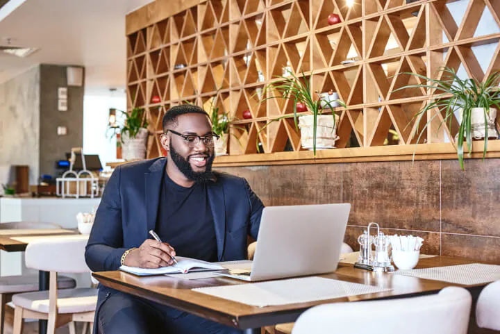 Man working remotely