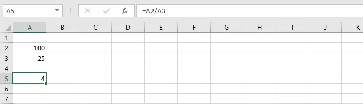Divide-excel