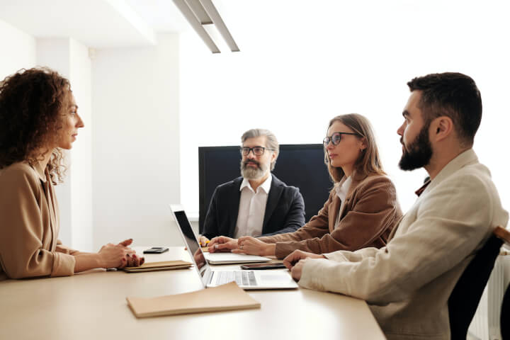 Department heads having a meeting