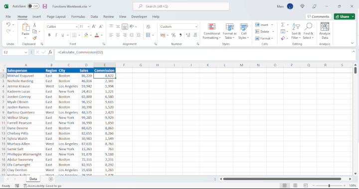 Example-of-function GoSkills Excel VBA Function