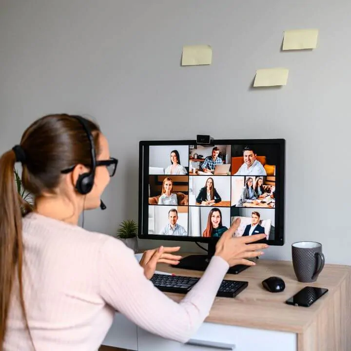 woman on Zoom conference call