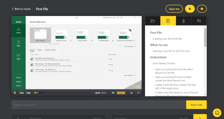 Online Excel course