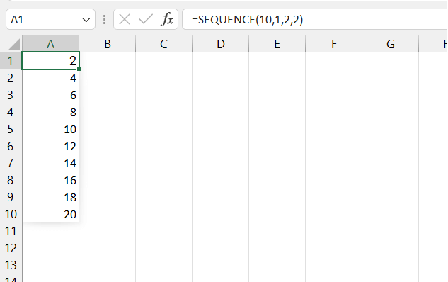 Excel SEQUENCE function