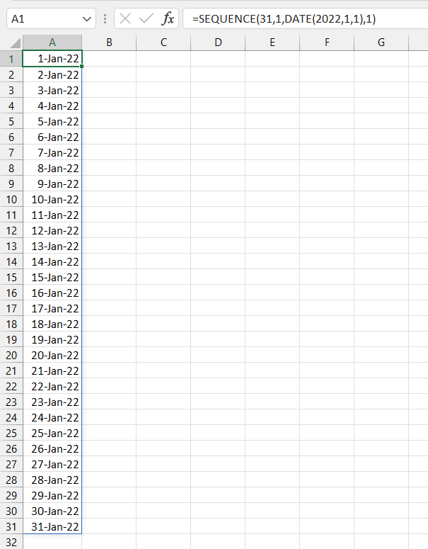 Excel SEQUENCE function