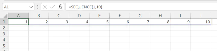 Excel SEQUENCE function