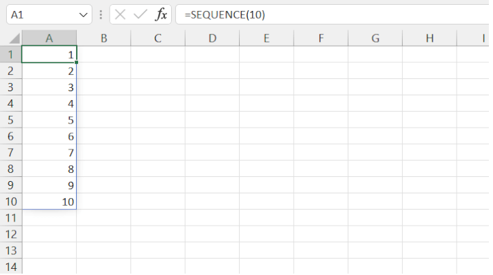 Excel SEQUENCE function