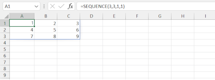 Excel SEQUENCE function