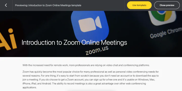 GoSkills intro to zoom training template