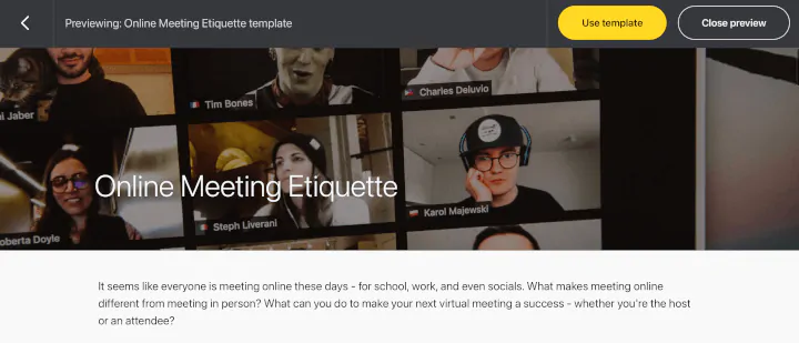 GoSkills templates