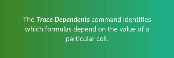 Trace dependents Excel