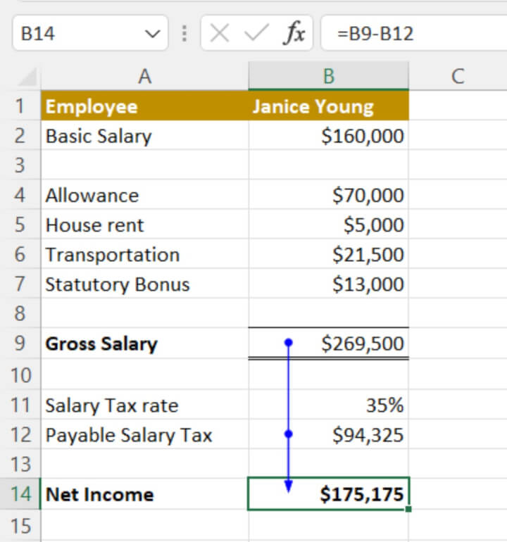 Excel trace arrow