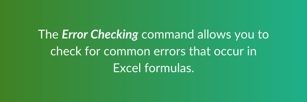 Error checking Excel