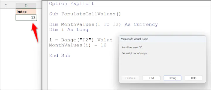 array assignment vba Subscript-out-of-Range-error