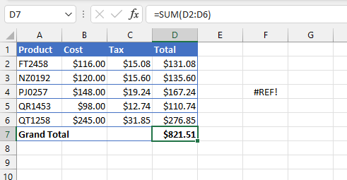 GoSkills common Excel errors