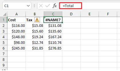 GoSkills common Excel errors