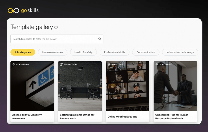 GoSkills Course Template Gallery