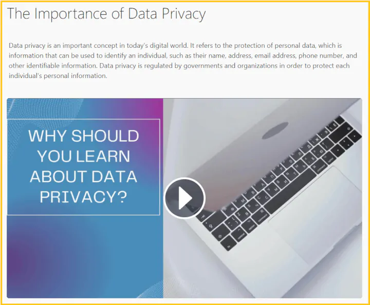 GoSkills Data Privacy course template