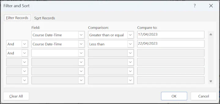 Filter-mail-merge-list
