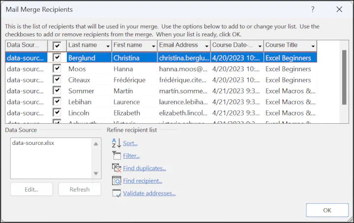 Edit-mail-merge-list-in-Excel