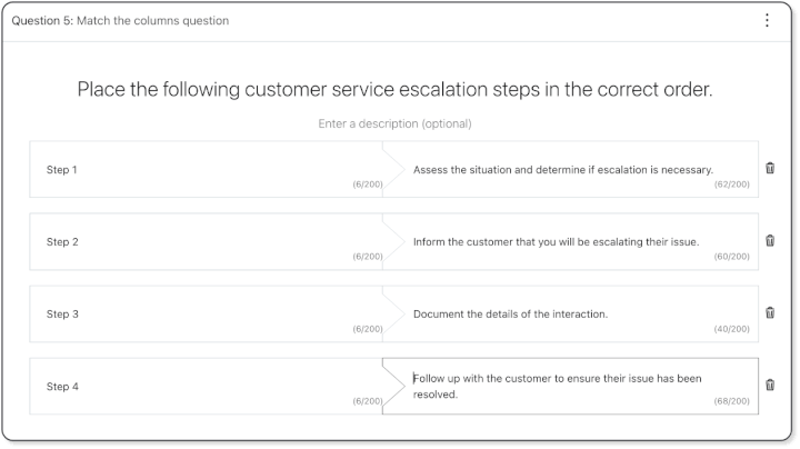 matching questions