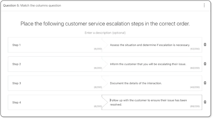 matching questions