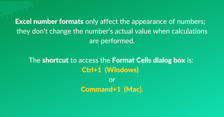 Excel number formats