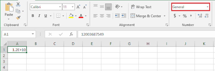 Excel number formats