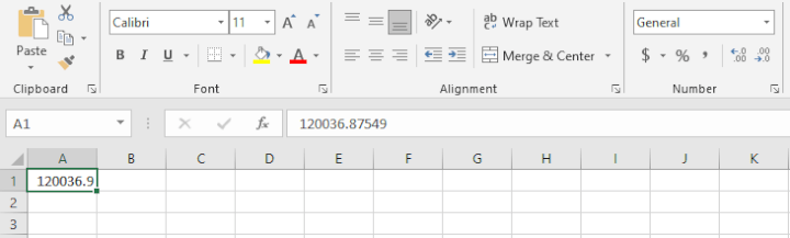 Excel number formats