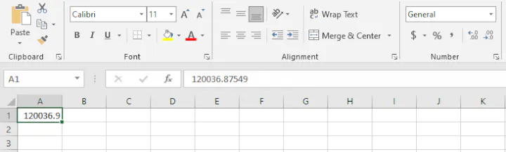 Excel number formats