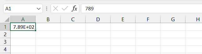 Excel scientific number format