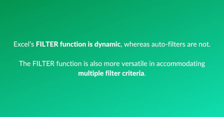 Excel FILTER function