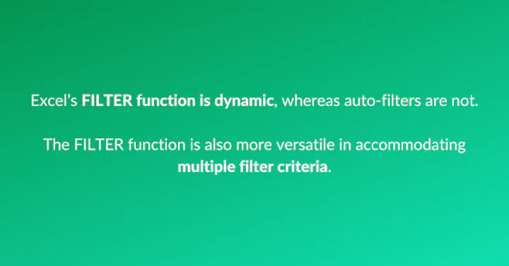 Excel FILTER function