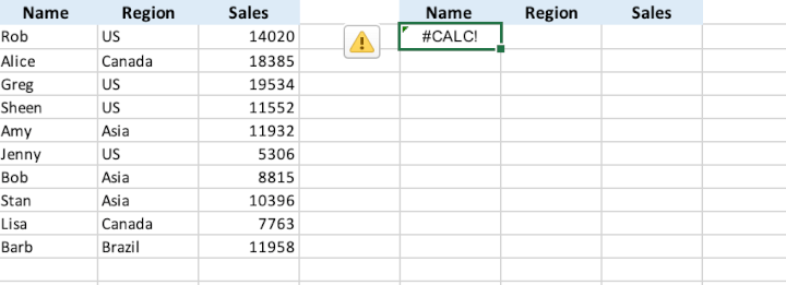 Excel FILTER calc error