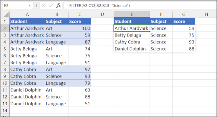 filter-function-one-criterion